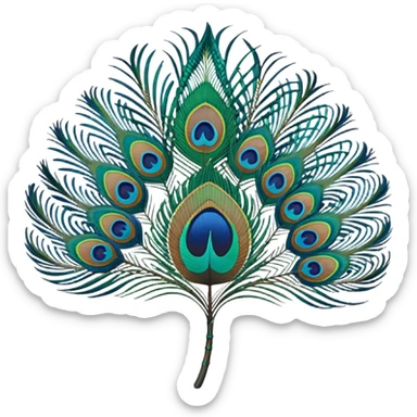 I need the single feather of peacock which indicated lord krishna  sticker