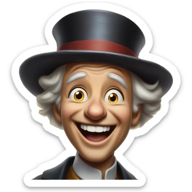 Laughing intricate Schumacher in Uncle Scrooge style, oil paint, mysterious eyes, intricate lips, masterpiece pose, odd perspective, beautiful, desirable, logical sticker