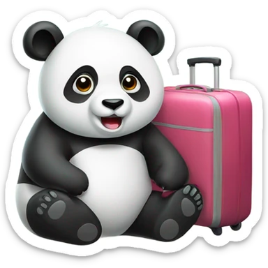 Panda with tote bag and two big luggage sticker