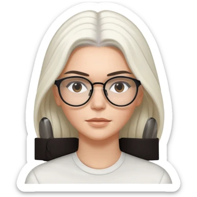 kendall jenner with long white hair and glasses sticker