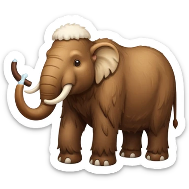 A mammoth who drinks a hot chocolate sticker