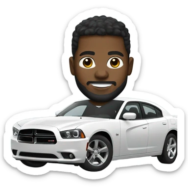 Black man in Dodge Charger sticker