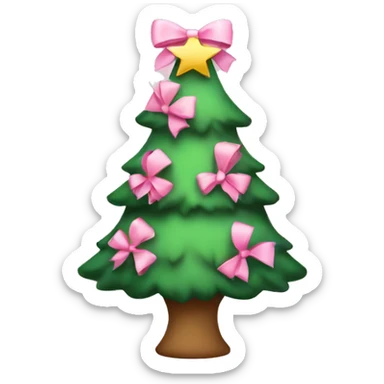 Christmas tree with light pink bows sticker