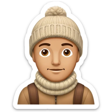man in outdoor wither clothes and knited hat sticker