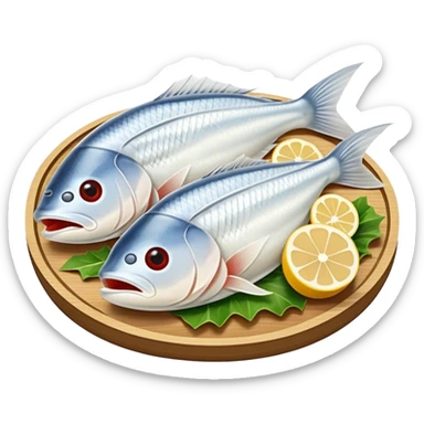 Sliced Raw White Fish sashimi sticker