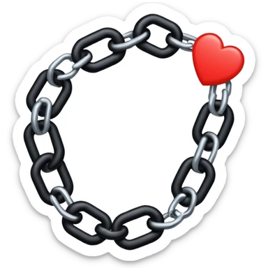 iOS sticker, broken chain, black links, red break, minimal sticker