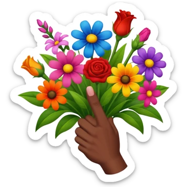 💐 combined with 🖕🏽 sticker