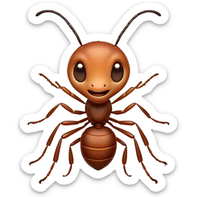 Cinematic Cheeky Ant Portrait Emoji, Head tilted dramatically with an exaggeratedly shocked expression, featuring a diminutive, agile body with wide, comically expressive eyes full of playful disbelief and subtly animated antennae, Simplified yet hilariously expressive features, highly detailed, glowing with a slightly sassy earthy glow, high shine, dramatic yet playful, stylized with an air of cheeky insect mischief, soft glowing outline, capturing the essence of a meme-worthy ant that looks ready to scurry its way into viral fame! sticker