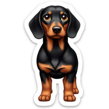 Teckel noir et feu a poil long sticker