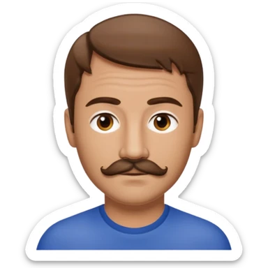 Terry Coldwell of East 17 with brown hair and thin mustache sticker