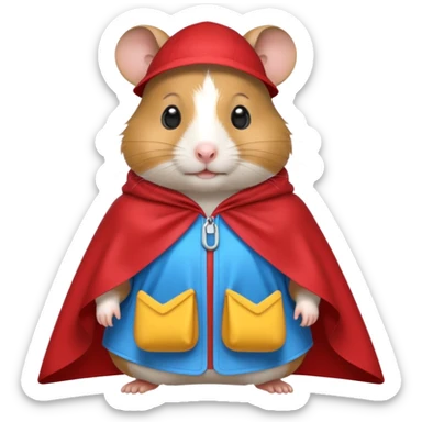 hamster wearing a poncho sticker