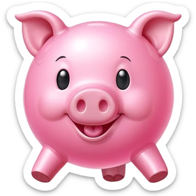 smiley face flying pig made of bubblegum sticker