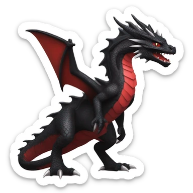 cool edgy black and red Dark-type nargacuga dragon Pokémon full body sticker
