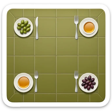 An olive green, long, tiled, top view of a place mat like the one in the image.  sticker