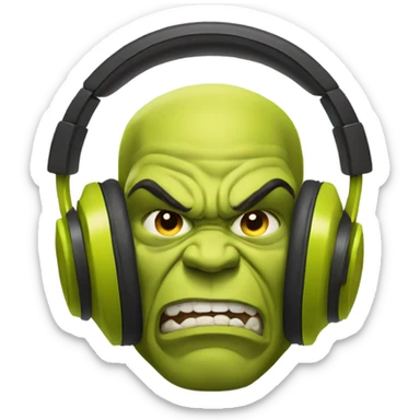 yellow hulk ear headphones sticker