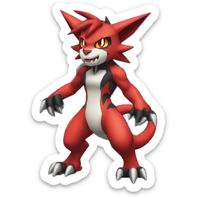 Edgy Cool Beautiful Guilmon-Torracat-Zoroark full body sticker