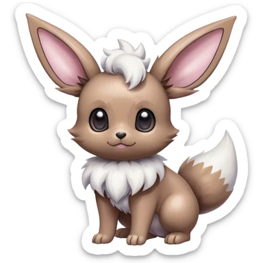 Shiny Eevee-Minccino-Espurr-Cinccino-creature-hybridi sticker