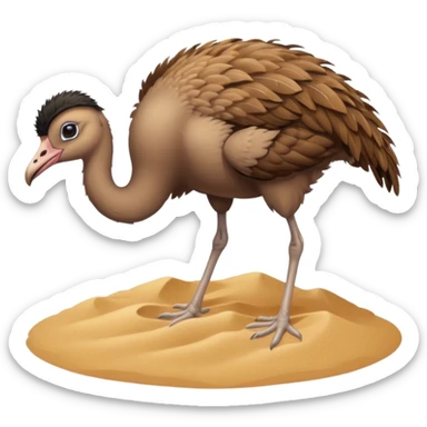 Ostrich with head buried in sand sticker