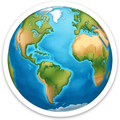 Earth globe showing continents and oceans sticker