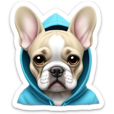 Blue fawn french bulldog with hoodie sticker