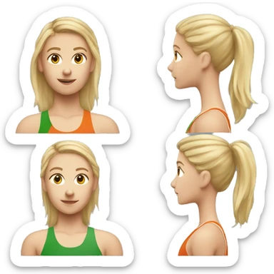 Athletic girl high jump blond hair  sticker