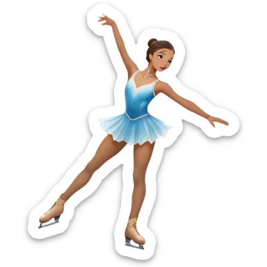 An icon featuring a graceful figure skater performing a spin on the ice. The background includes a grand ice rink palace with shining spotlights and cheering spectators in the stands. Transparent background highlights the elegance and artistry of figure skating sticker