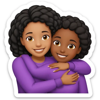 Black Girl giving a black girl a hug  sticker