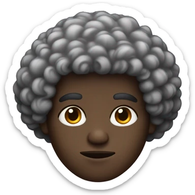 dark skin curly fro concerned man sticker
