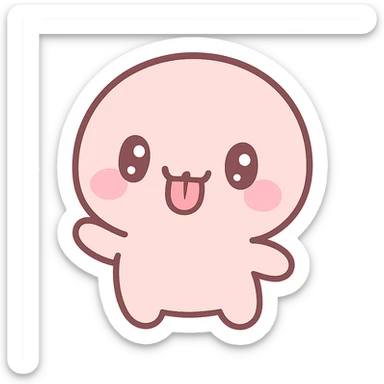 petty character sticking tongue out sticker