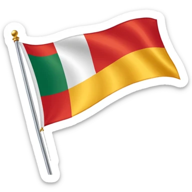 Red, white, and golden yellow tricolour flag inspired by the flag of Italy sticker