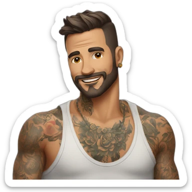 Hombre con tatuaje de polilla sticker