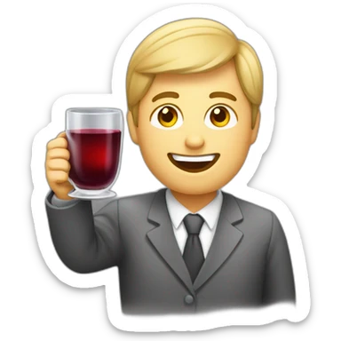 Happy-Office-worker-drinking-Mulled-Wine sticker