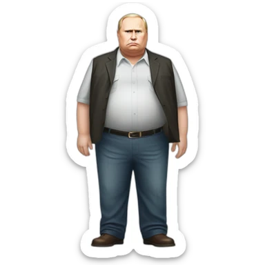 Vladimir Poutine morbidly obese Shooting nobody full body sticker