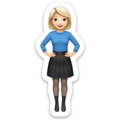 a fashionable middle aged woman, wearing skirt and tights  sticker