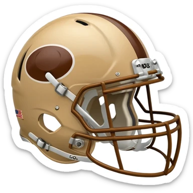 College football player helmet in light tan color  sticker