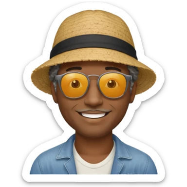 Black man salt n pepper hair smiling with blonde in love on beach make his hair black sticker