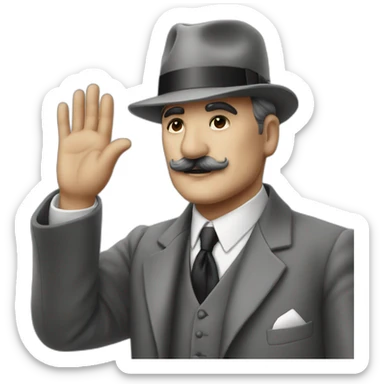 Poirot salute sticker