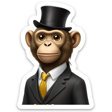 Monkey wearing an ascot sticker