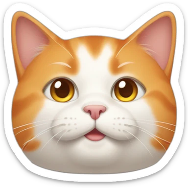 orange and white cat which is a bit chubby sticker