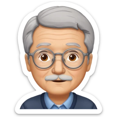 grandparents with glasses and gray hair, grizzle sticker