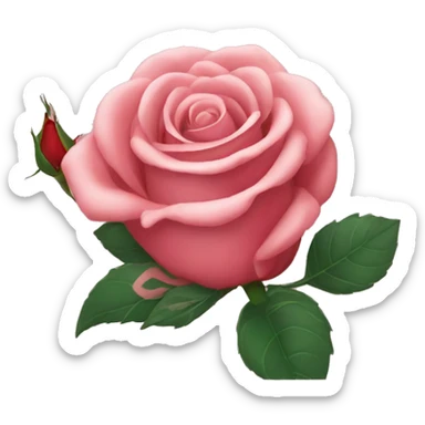 To lovingly caress a rose with one's hand sticker