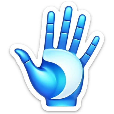An abstract AI-inspired logo with fluid shapes suggesting a hand holding an invisible object, incorporating pixelated elements, sleek and futuristic sticker