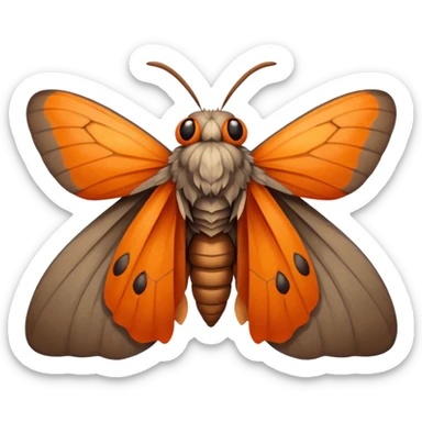 a moth head (just the Head) with orange antennas, slightly brown head sticker