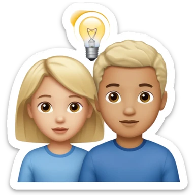 FIVE-YEAR-OLD BIRACIAL BOY WITH LIGHT HAIR AND LIGHT SKIN, THREE-YEAR-OLD BIRACIAL GIRL WITH LIGHT HAIR AND LIGHT SKIN sticker