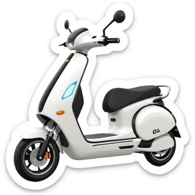 Make a emoji of a electric scooter white and black colour named ola sticker