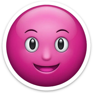 magenta color sphere, Negative : Emoji. sticker