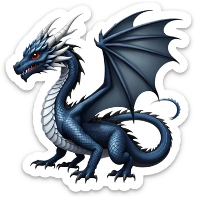 white and black wings dragon sticker