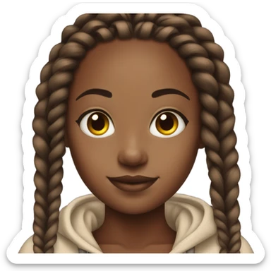 Black girl with box braids sticker