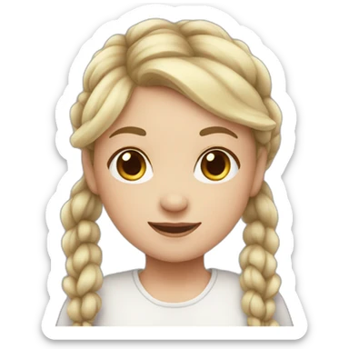 white little girl with long pigtails sticker