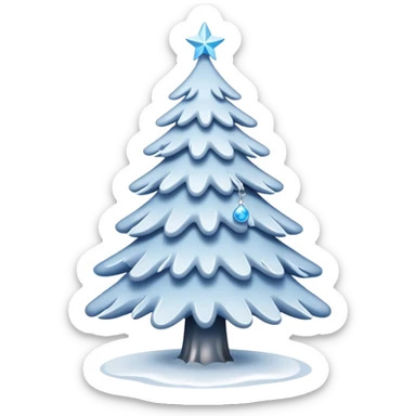 White christmas tree with cold theme decoration  sticker